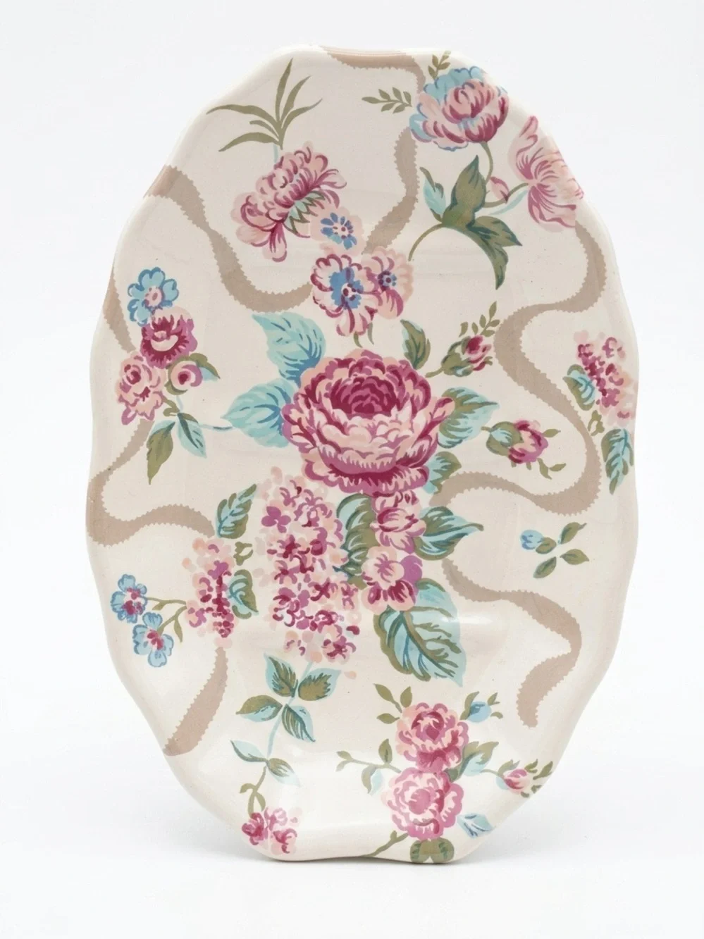 Vintage SKL/WW Floral Ceramic Soap Dish Hand Painted Bathroom Decor